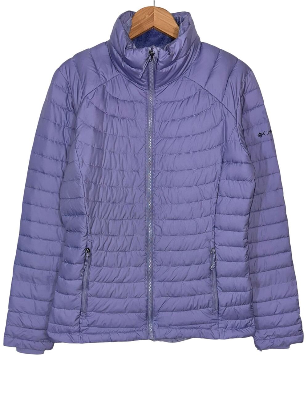 Columbia Purple 'White Out II' Omni Heat Thermal Insulated Puffer Jacket Size M